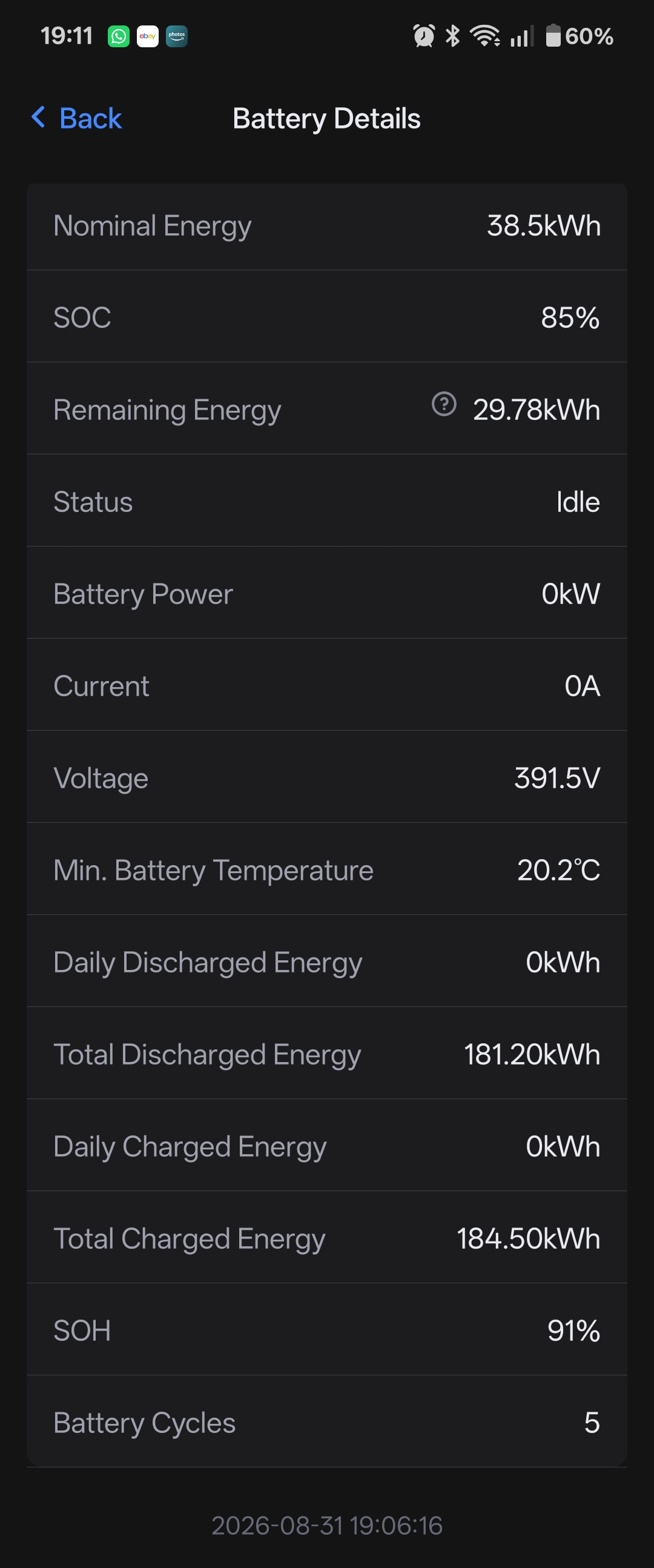 FoxESS Battery Details using the EP-Series protocol