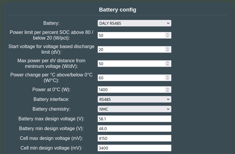 Daly config options